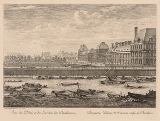 View of the Palace and Gardens of the Tuileries from the Quay