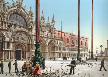 Feeding the pigeons in St Marks Square, Venice