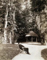 Giuseppe Verdi in the garden of Villa Verdi, Sant