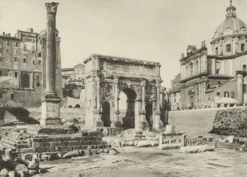 Roman Forum, Arch of Septimius Severus with the Column of Phocas