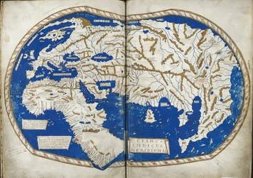 Map of the world, from "Insularium Illustratum", by Enrico Martello, being an account of the islands, chiefly of the Mediterranean, Italian, c.1470