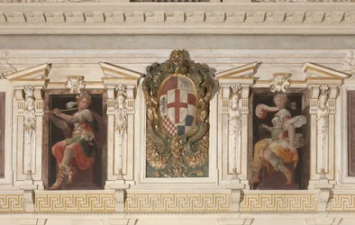 Allegorical Figures and coat of arms of Marino family