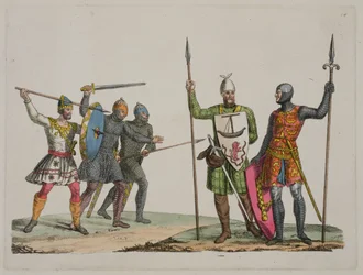 Anglo-Saxon Warriors, plate 14 from The History of the Nations