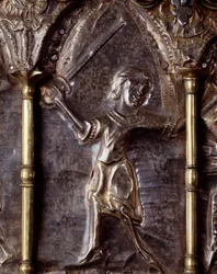 Ark of Barbarossa, with scenes of the life of St John the Baptist (wood, silver leaf and stones)