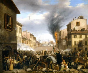 Barricade at Tosa Gate, Milan, March 22
