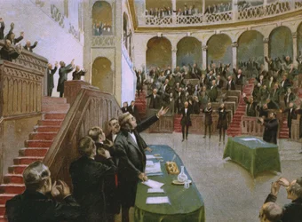 Cavour makes the first Italian national parliament applaud King Victor Emmanuel II on the 18th February 1861