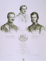 Charles Albert, Pius IX and Leopold II, 1848