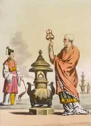 Chinese Taoist Religious Customs: A Bonzo in Ceremonial Robes, c. 1820-30