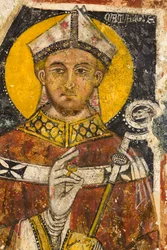 Detail of the triptych depicting San Cataldo, Crypt of the Cathedral