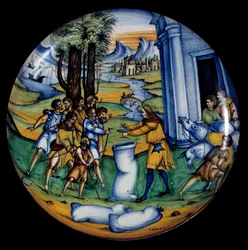 Faience cup representing Joseph in Benjamin