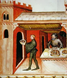 Meat and its Jelly, illustration from Tacuinum Sanitatis Codex Vindobonensis