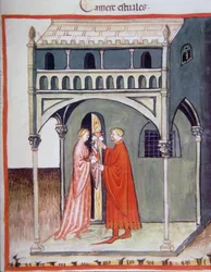 Summer Room (illustration from Tacuinum Sanitatis Codex Vindobonensis)