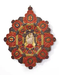 Frame with relief of the Virgin and Child