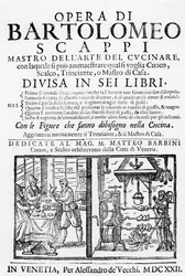 Frontispiece to the Cook Book of Bartolomeo Scappi, 1622