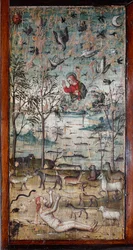 God Creates Adam, Animal, Land, Sky and Water