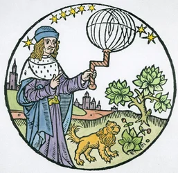 Ideal Portrait of Aristotle (384-322 BC), Copy of an Illustration from Aristoteles cum Leonardi Aretini Commentariis, Venice 1516, Used in a History of Magic, Published Late 19th Century