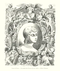 Laura de Noves, Fac-simile of a 16th Century Portrait, British Museum (engraving)