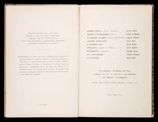 Libretto of Tosca by Giacomo Puccini, Edition Ricordi, Italy