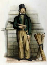 Milanese metier: a seller of canes
