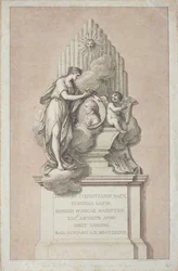 Monument to Johann Christian Bach engraved by Francesco Bartolozzi