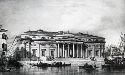 Nineteenth-century project for Academy of Fine Arts of Venice, engraving, Italy 19th century