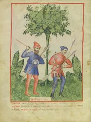 The West Wind, from Tacuinum Sanitatis, c.1390-1400