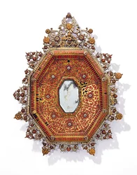 Octagonal Mirror Frame, Trapani, First Half of the 17th Century