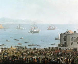 Piedigrotta feast in Naples on September 8th. Detail of the royal procession - beginning of the 19th century - Museo Nazionale di San Martino, Naples
