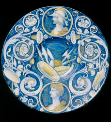 Plate with Weapons and Warriors