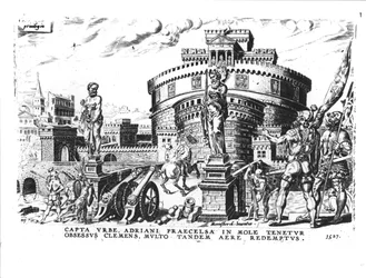 Pope Clement VII is Held Besieged by Charles V High in Hadrian