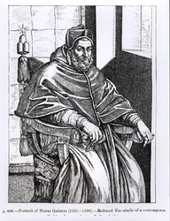 Portrait of Pope Sixtus V, illustration from 
