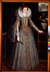 Portrait of a Florentine Lady with a Cartwheel Ruff and a Richly Adorned Dress