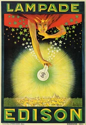 Poster Advertising Edison Light Bulbs, Milan, Italy
