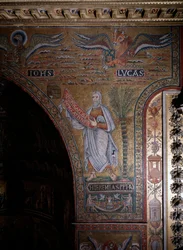 Prophet Jeremiah and symbols of evangelists John and Luke