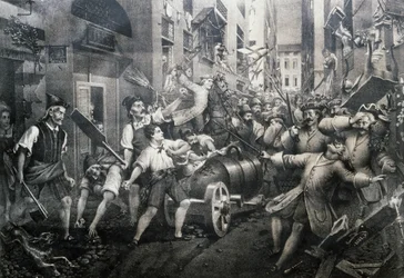 Revolt in Portoria District in Genoa Against Austrians in 1746, Led by Giovan Battista Perasso (1735-1781) Known as Balilla