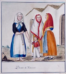 Sardinian Costumes of Villanova, Printed ms.258, Luzzetti Collection
