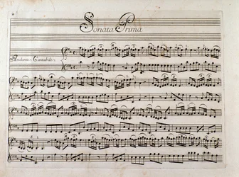 Sheet music page for "Sonata for violin and bass continuo" by Giuseppe Tartini
