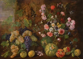 Still Life of Fruits and Flowers