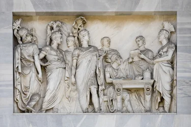 The Congress of Vienna, detail of Arch of Peace, Milan, Italy