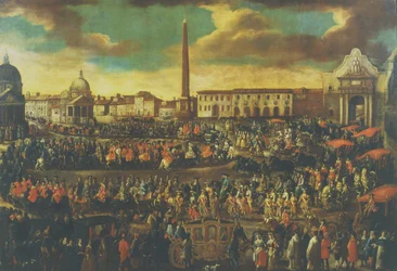 The Entry of an Ambassador to Rome, Piazza del Popolo