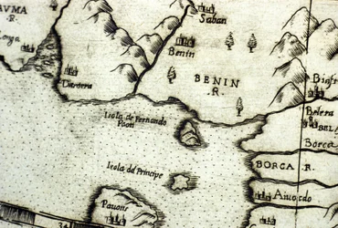The Gulf of Benin, part of the Gulf of Guinea, based on a map of Urbano Monte