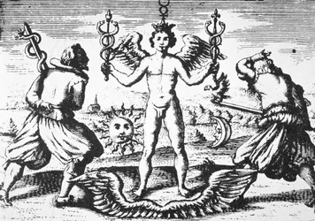 The Mercury of the Philosophers, from Della Tramutatione Metallica by Giovanni Battista Nazari, illustrated in a history of magic published late 19th century