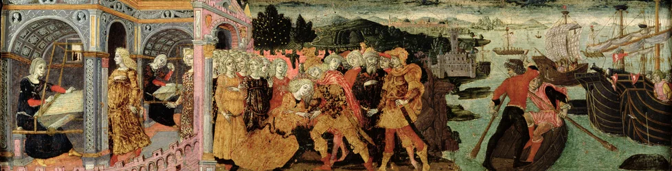 The Return of Ulysses, cassone panel, Sienese