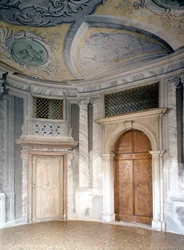 The ospedaletto. The room where Vivaldi (1678 - 1741) played. Venice. Philharmonic orphans sang behind the gates.