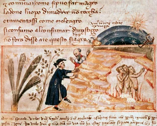 The souls of the lustful (song 25 from Purgatory, in the Divine Comedy) - Miniature
