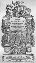 Title page of Della Musica Antica et della Moderna by Vincenzo Galilei, 1581