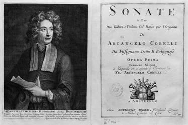 Title Page of Sonate a Tre with a Portrait of Arcangelo Corelli (1653-1713)