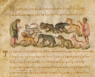 Treatise on the Many Animal Species that Inhabit the Earth, Illustration from the Cynegetica by Oppian
