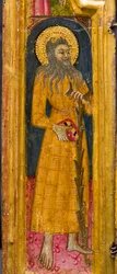 Triptych: St. Anthony Abbot Enthroned, St. Paul the Hermit and St. Onophrius, detail