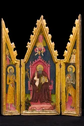 Triptych: St. Anthony Abbot Enthroned, St. Paul the Hermit and St. Onophrius